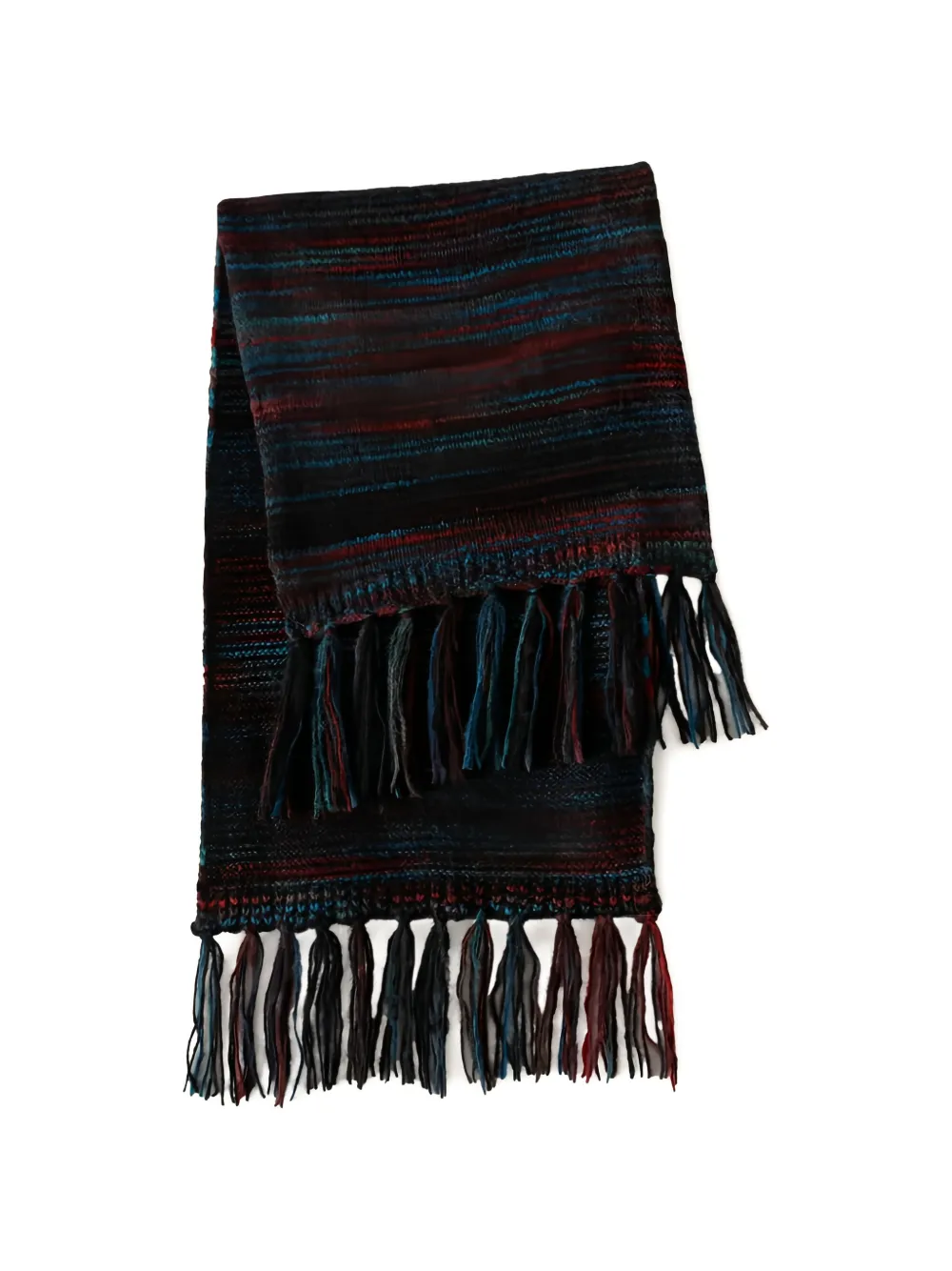 Xirena Fonda striped fringed scarf - Nero
