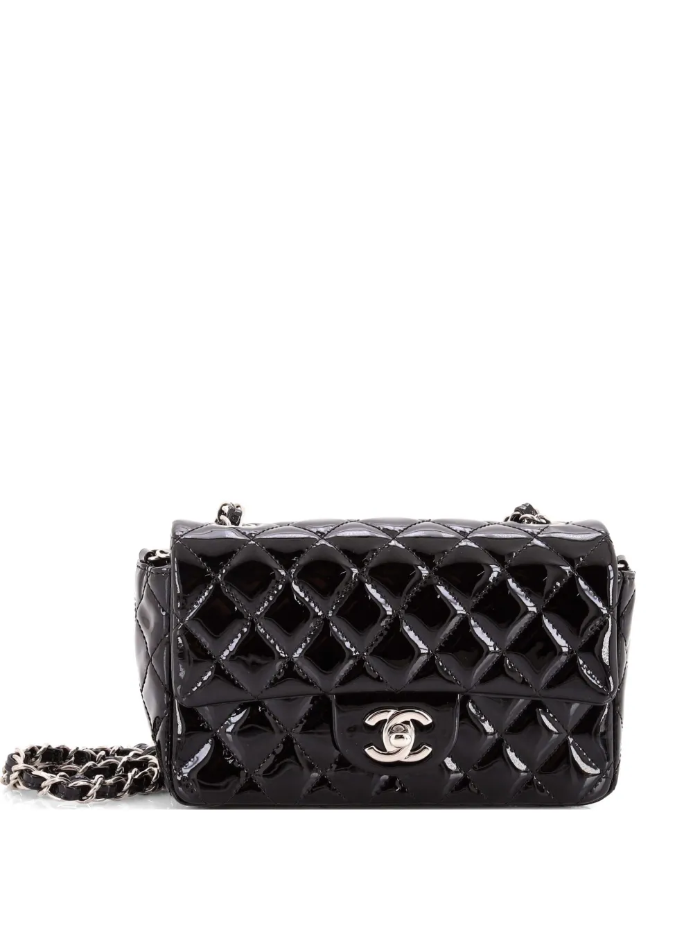 CHANEL Pre-Owned Classic Single Flap Bag Quilted Patent Mini crossbody bag - Nero