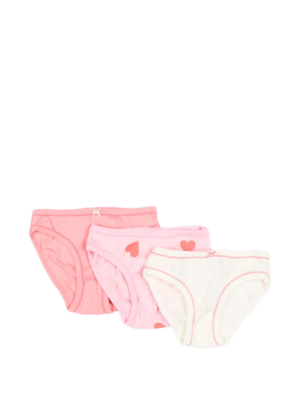 Petit Bateau heart-print briefs (set of three) - Rosa