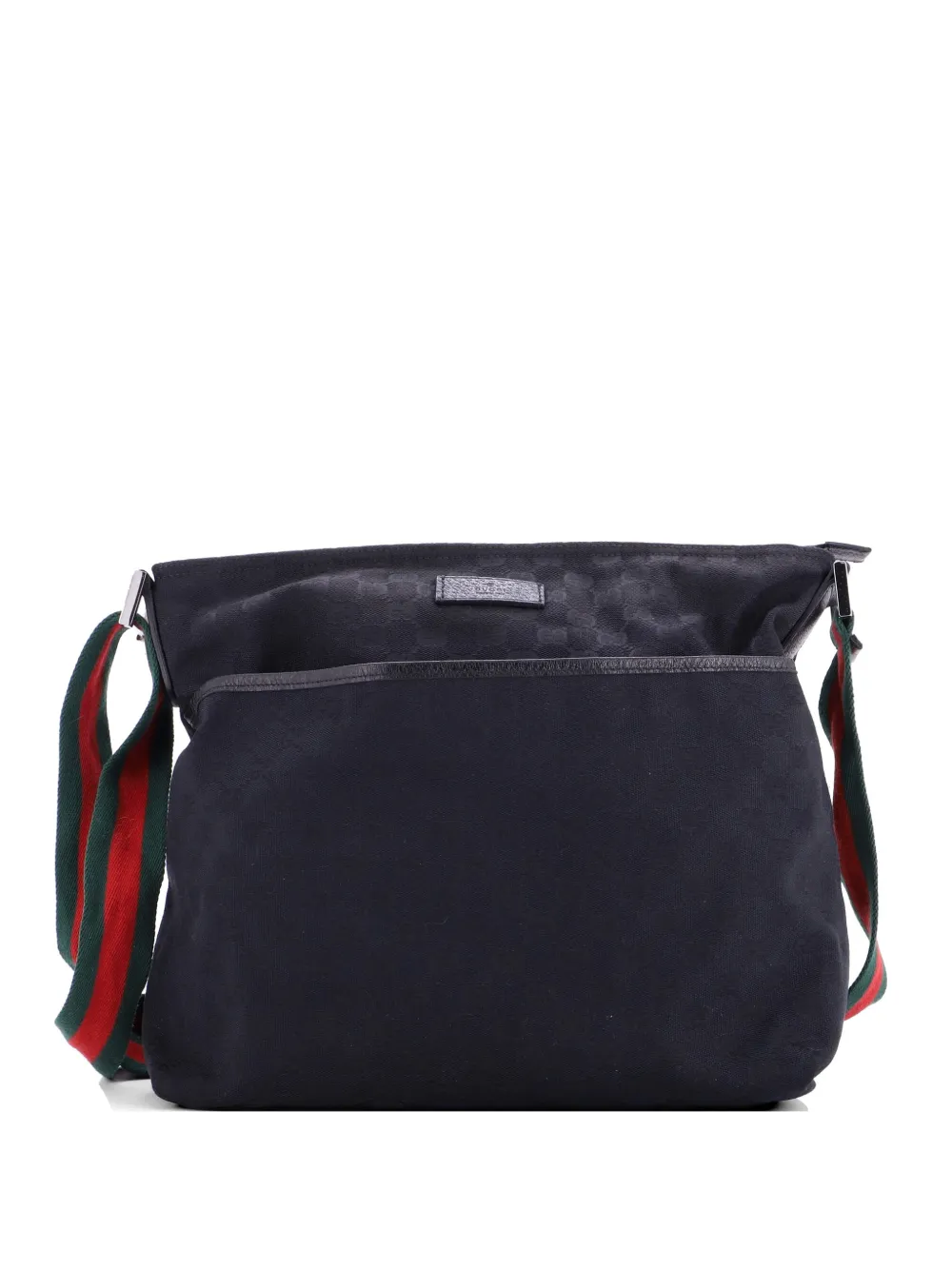 Gucci Pre-Owned Front Pocket Web Messenger GG Canvas Medium crossbody bag - Nero