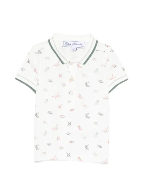 Tartine Et Chocolat dinosaur-print polo shirt
