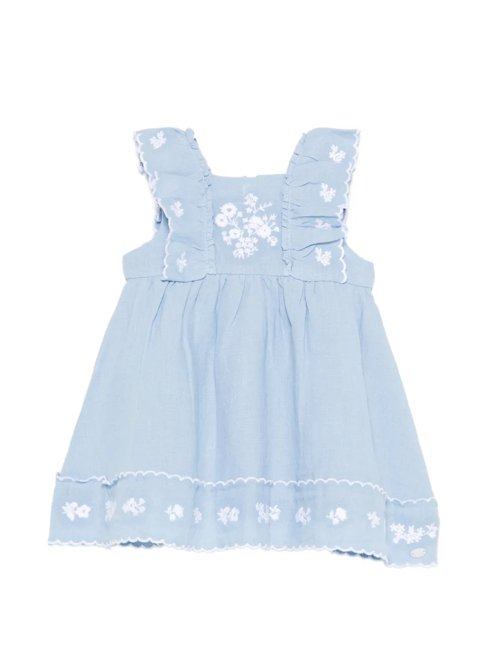 Tartine Et Chocolat ruffled embroidered dress - Blu