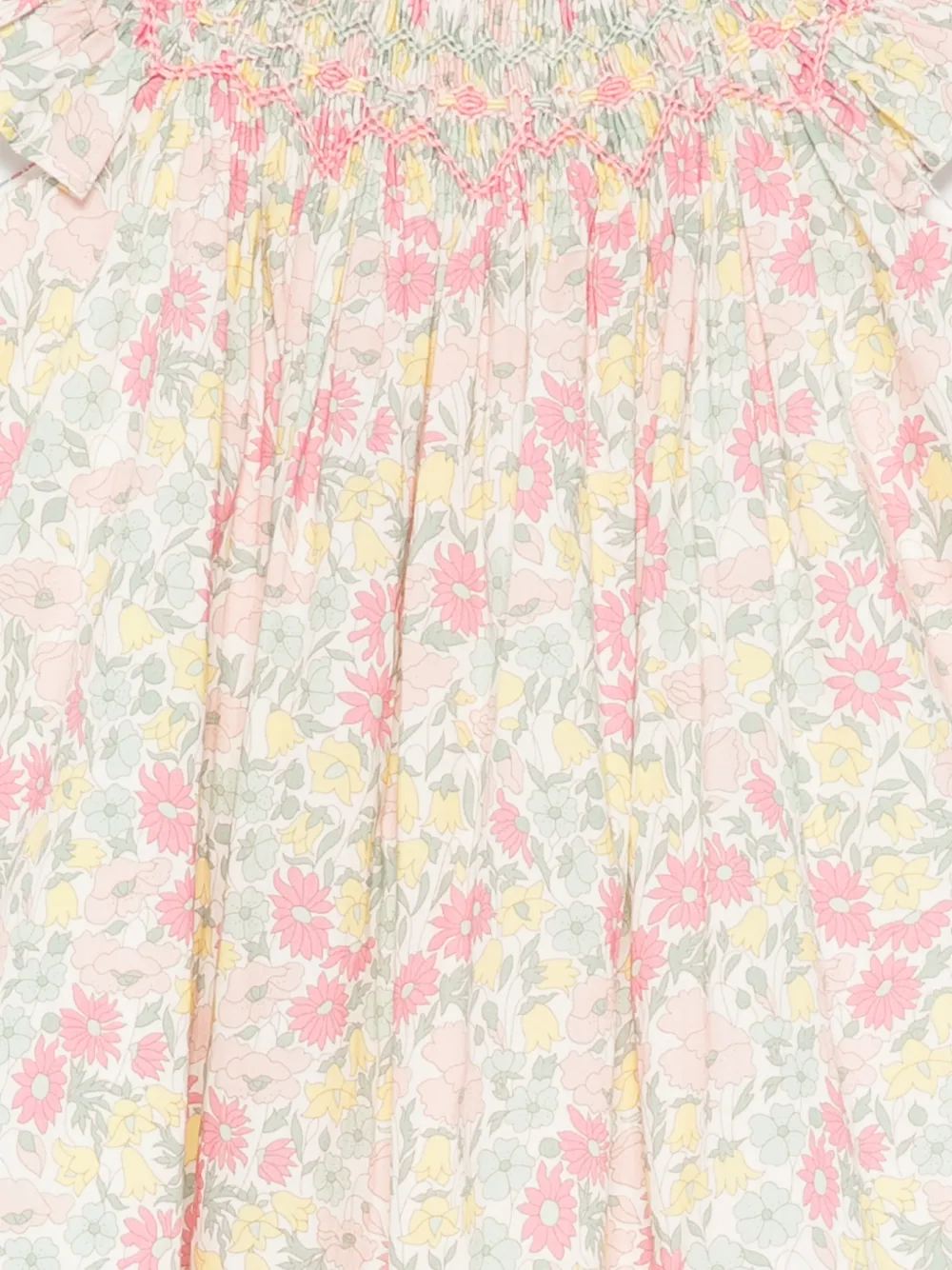 Tartine Et Chocolat Gesmockte jurk met bloemenprint Wit
