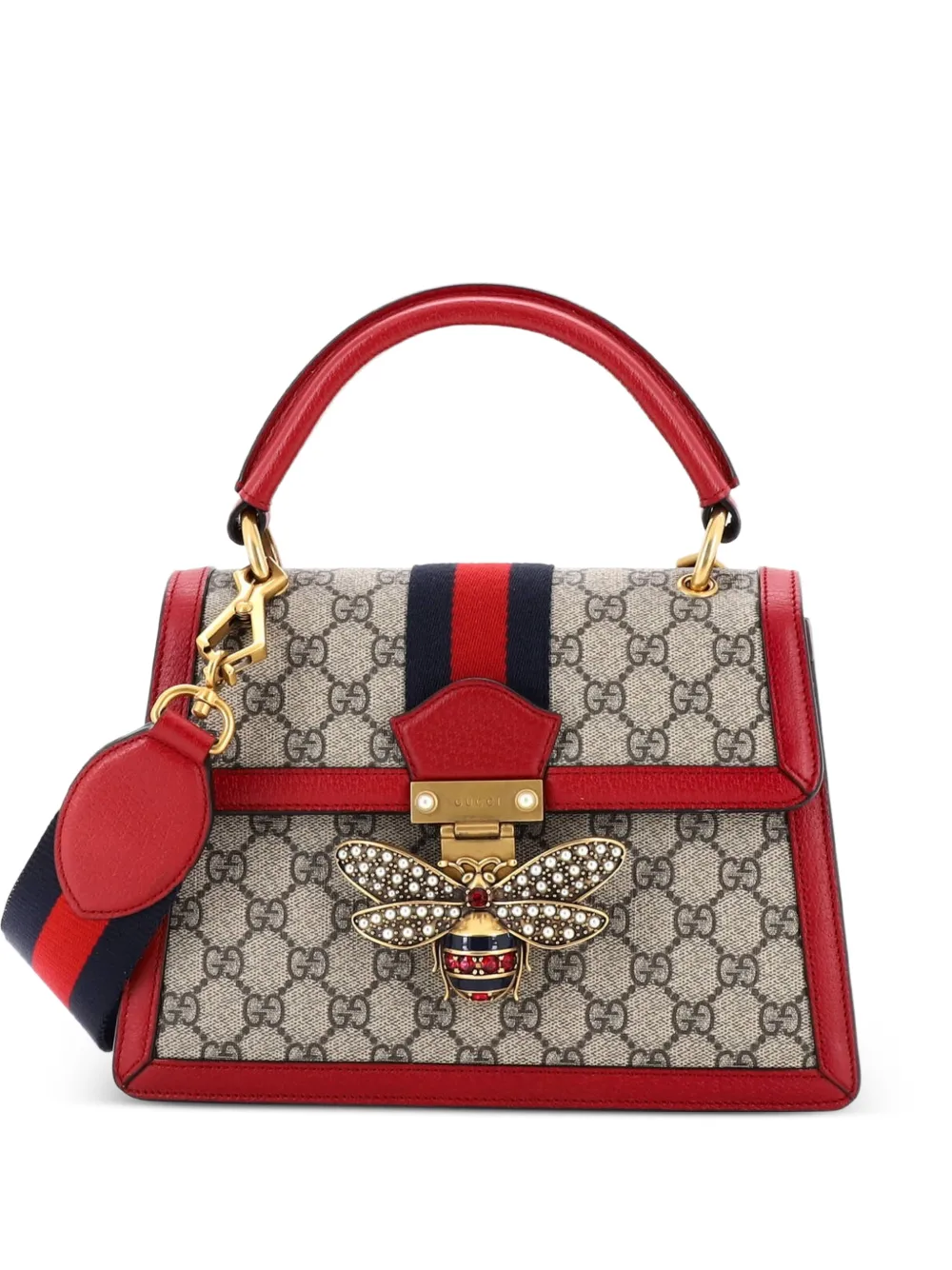 Gucci Pre-Owned Queen Margaret Top Handle Bag GG Coated Canvas with Leather Small satchel - Marrone