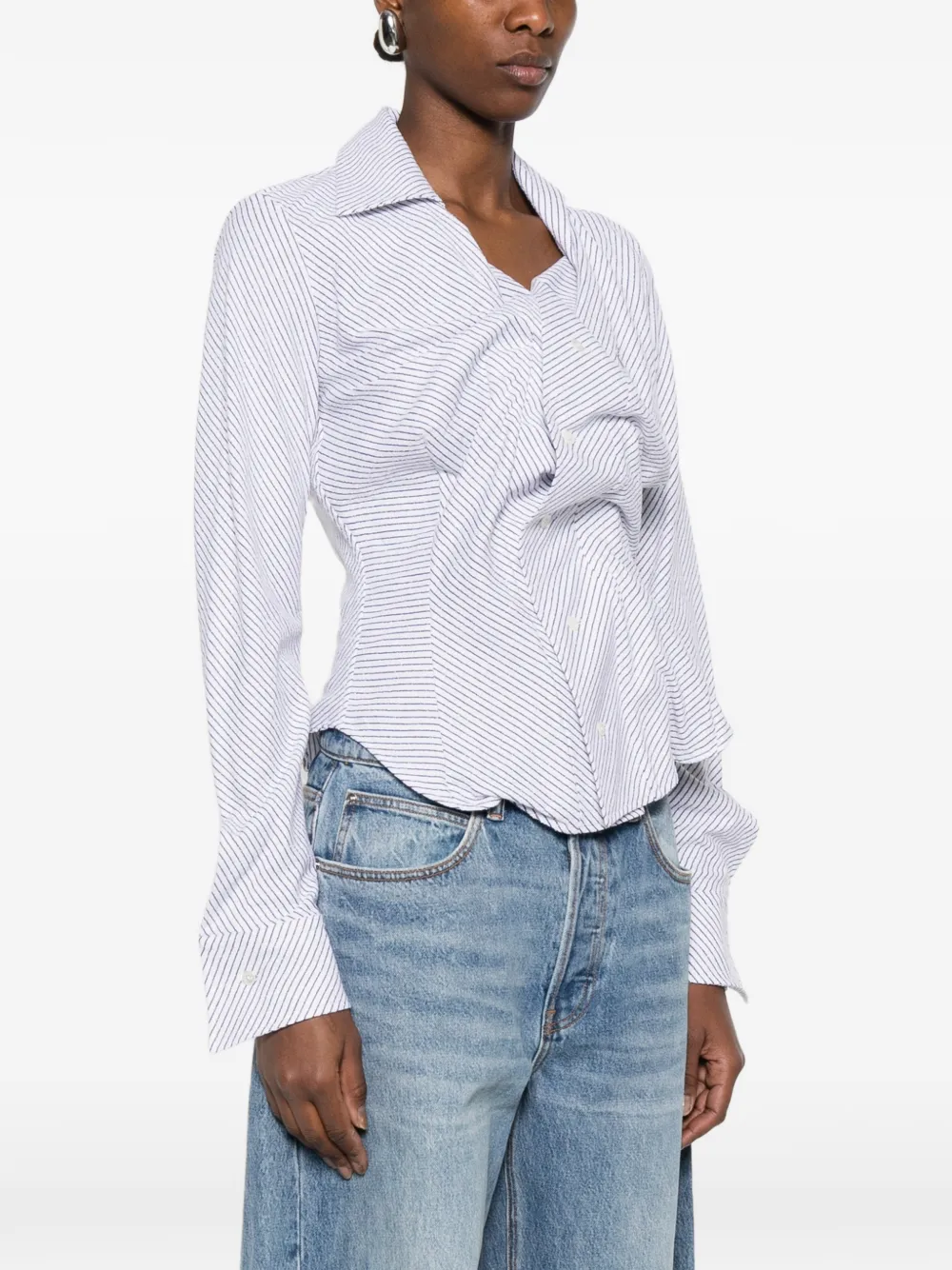Drunken striped layered shirt