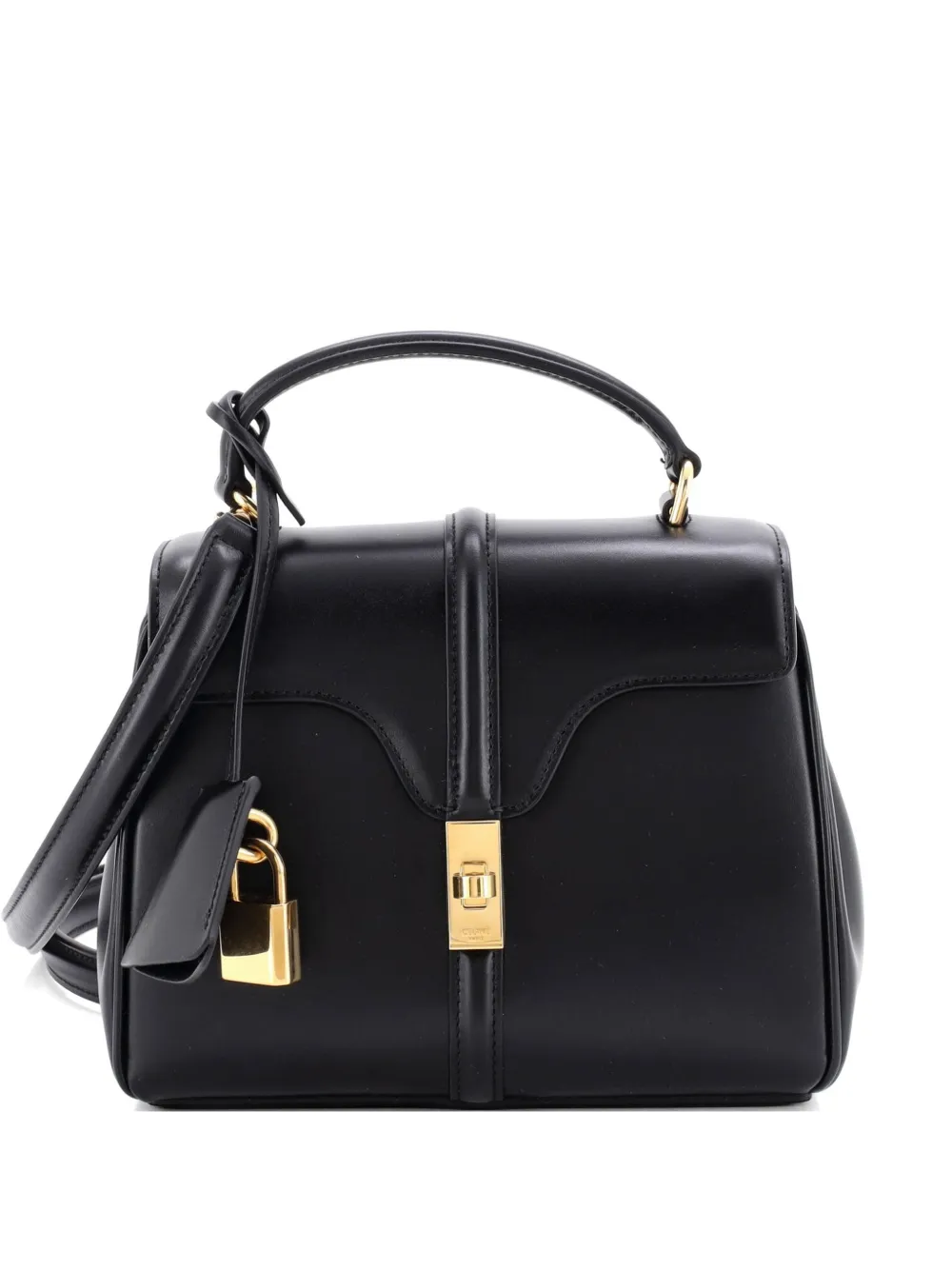 Celine Pre-Owned 16 Top Handle Bag Smooth Calfskin Mini satchel - Nero