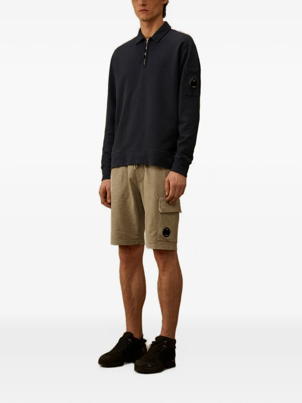 C.P. Company Shorts met opgestikte zak en trekkoord Grijs