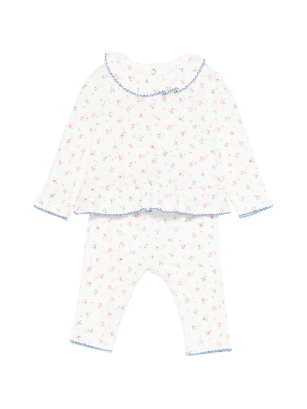 Tartine Et Chocolat ruffled floral trouser sets - Bianco