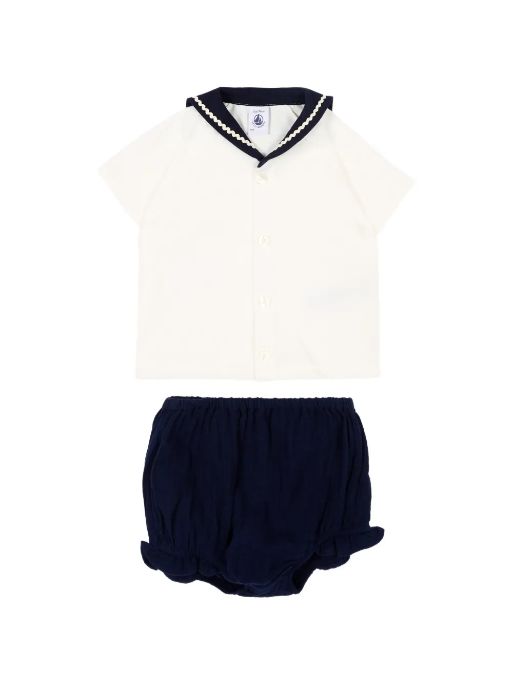 Petit Bateau shirt and shorts set (set of two) - Toni neutri