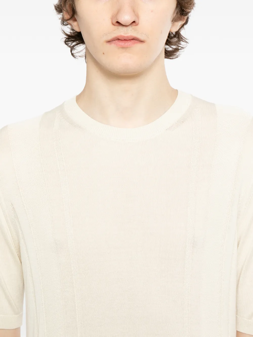 Tagliatore Gebreid T-shirt Beige