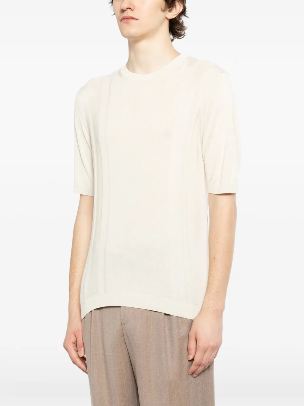 Tagliatore Gebreid T-shirt Beige
