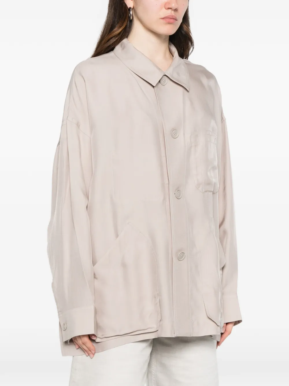 Y-3 Shirtjack met opgestikte zakken Bruin