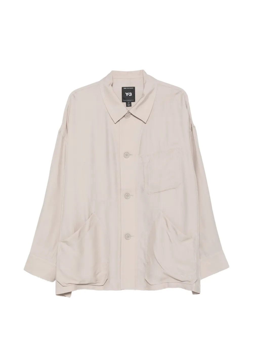 Y-3 patch-pocket overshirt - Marrone