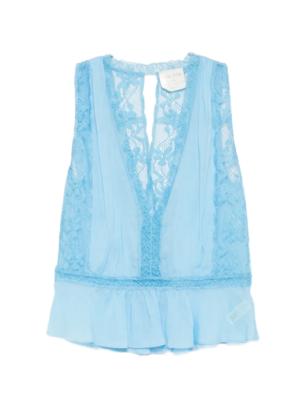 Forte Forte lace-panel top - Blu