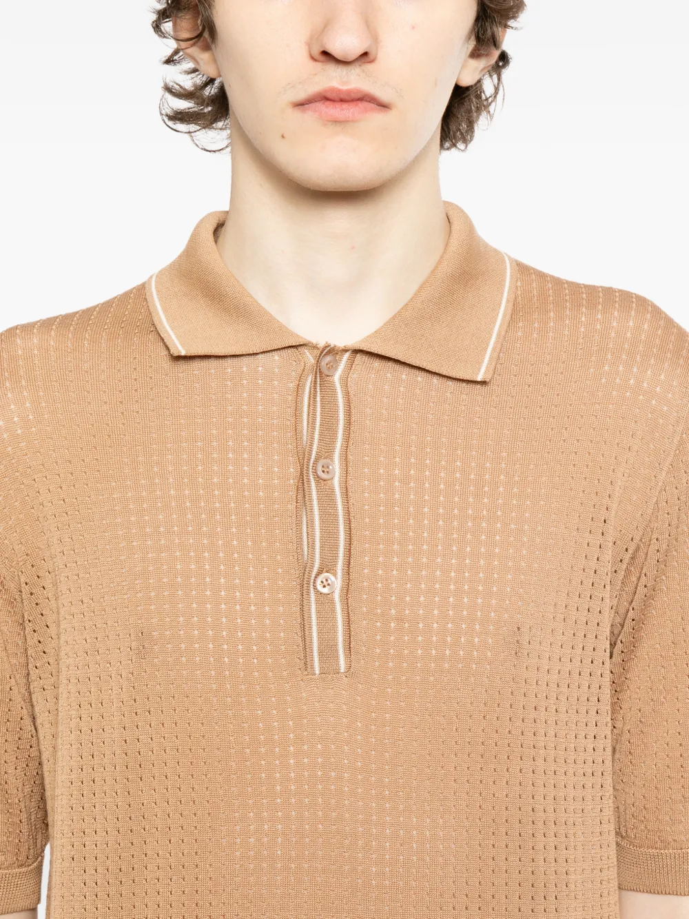 Tagliatore Poloshirt met korte mouwen Beige