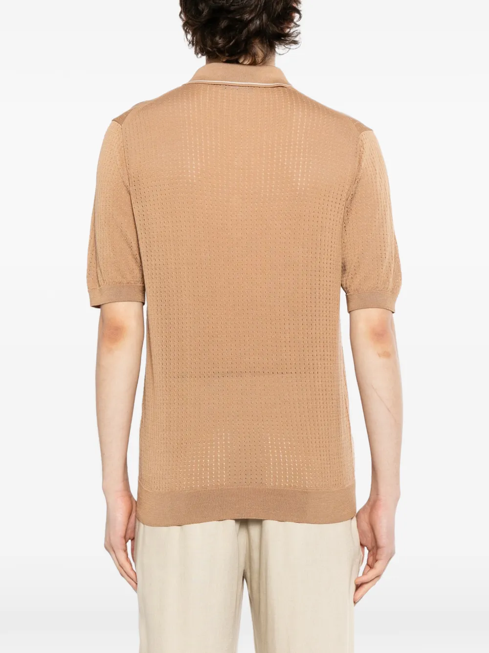 Tagliatore Poloshirt met korte mouwen Beige