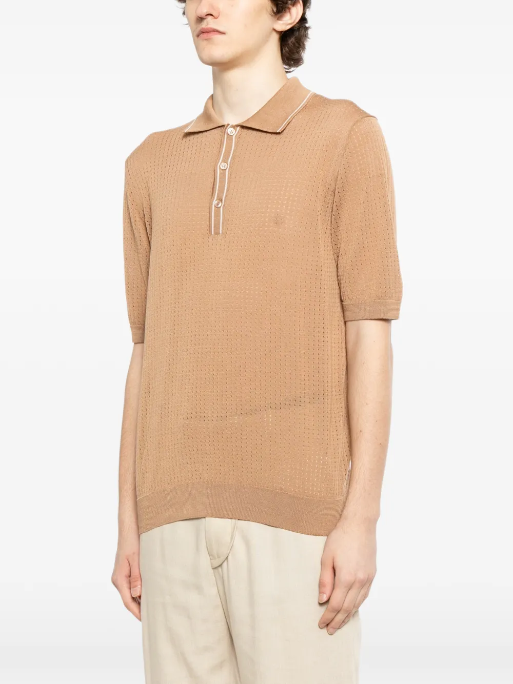 Tagliatore Poloshirt met korte mouwen Beige
