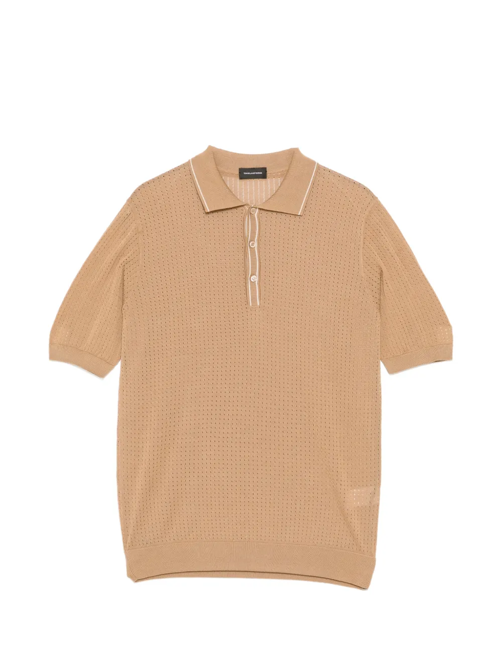 Tagliatore pointelle-knit polo shirt - Toni neutri