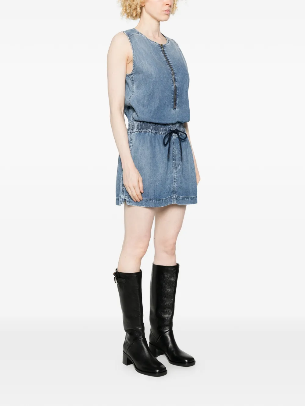  Diesel De-slam-s Zip Drawstring Mini Dress - Blue 