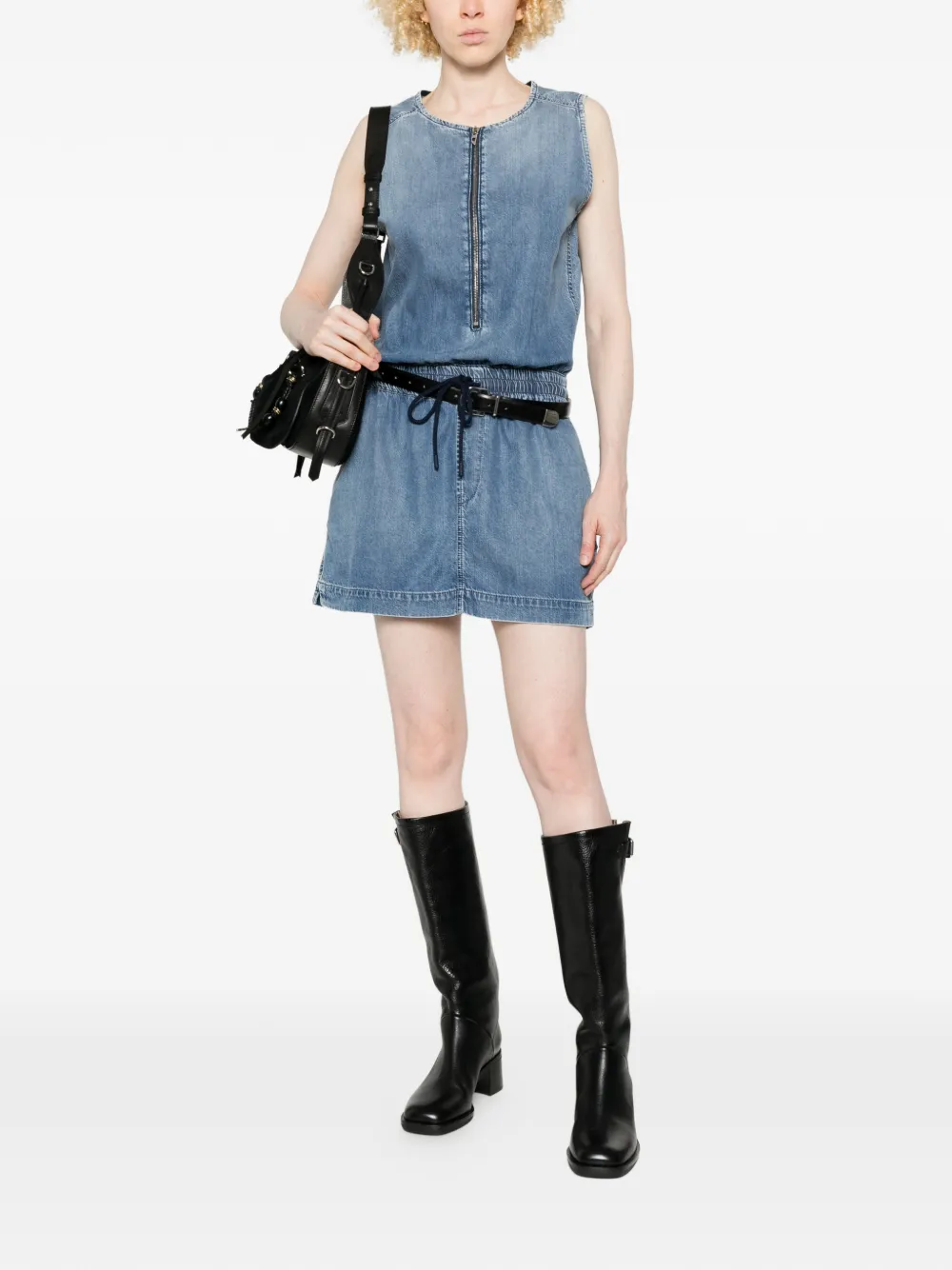  Diesel De-slam-s Zip Drawstring Mini Dress - Blue 