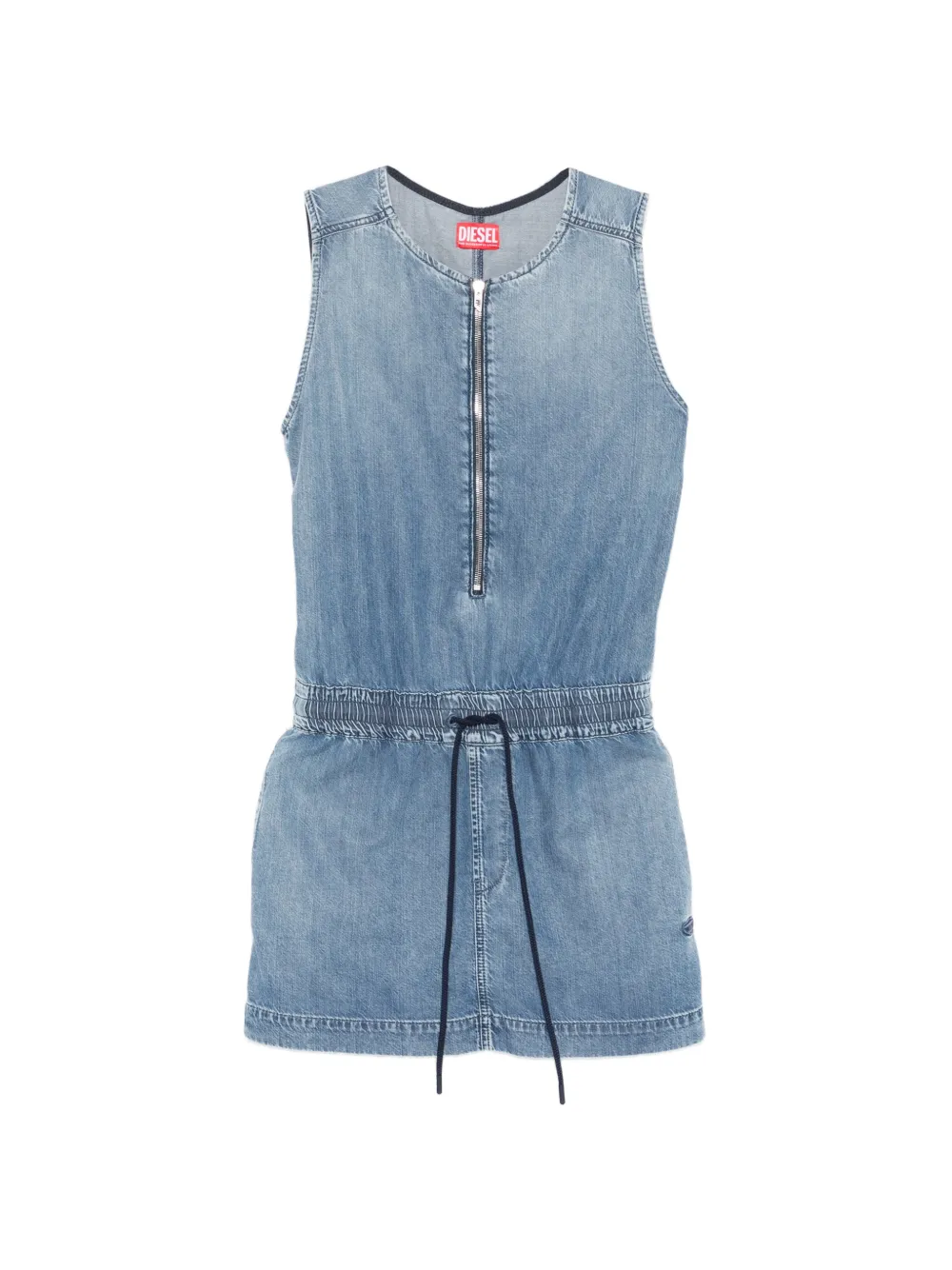 Diesel De-Slam-S zip drawstring mini dress - Blu