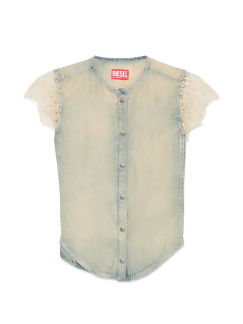 Diesel De-Malka-S lace panelled button shirt