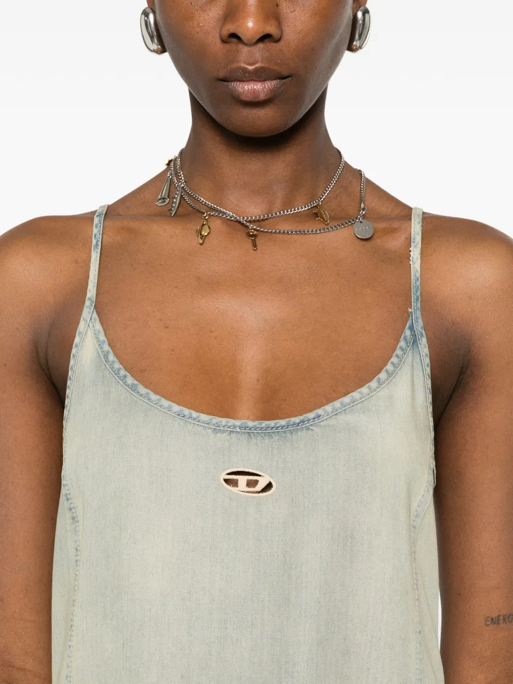 Diesel Mini-jurk met kant Blauw