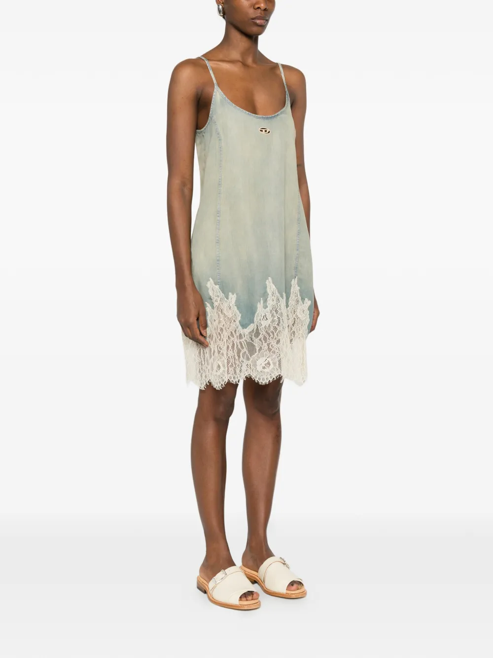 Diesel Mini-jurk met kant Blauw