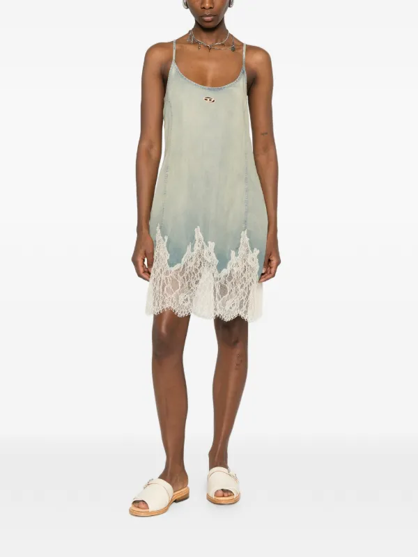drusilla lace trim mini dress Drusilla Lace Drop-Waist Mini Dress by Saylor in White, Size: Medium at Anthropologie