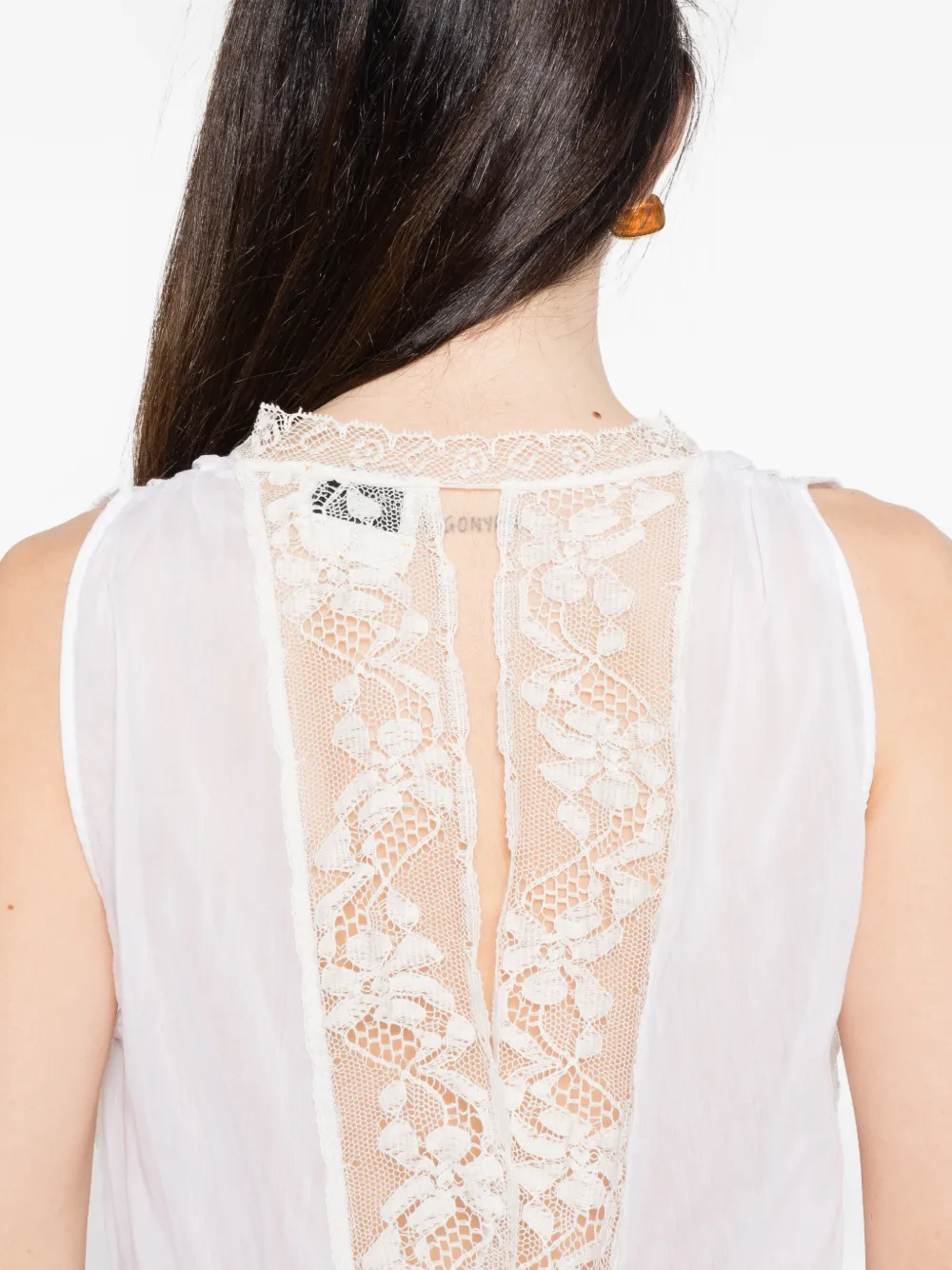 Lace-Detail Ruffled Top
