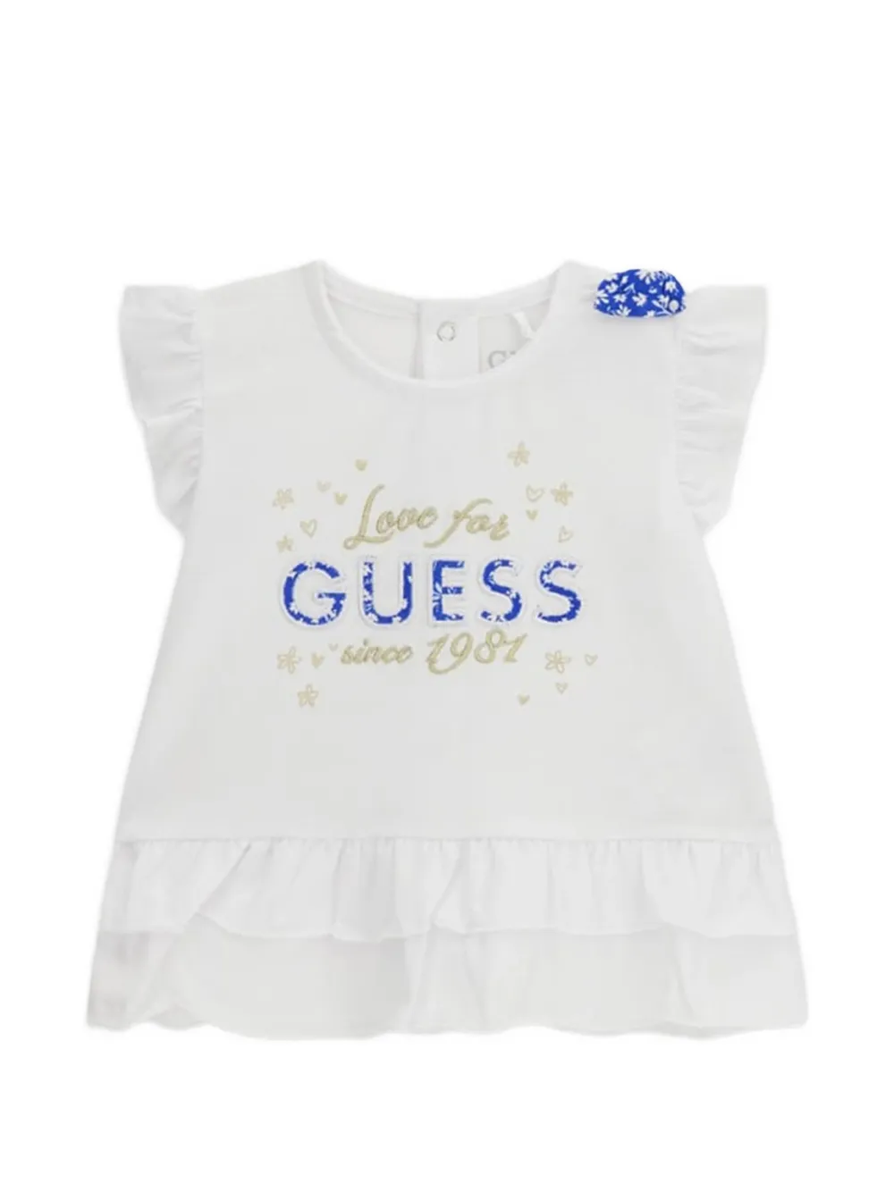 guess kids floral-print shorts - Blue
