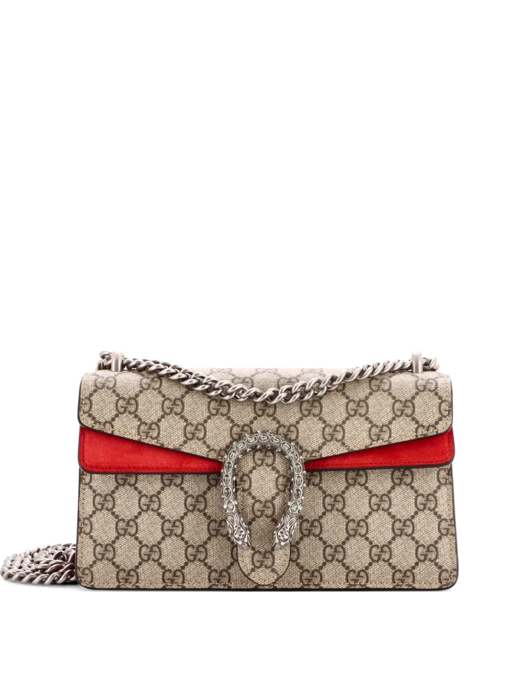 Gucci Pre-Owned Dionysus Bag GG Coated Canvas with Crystal Embellished Metal Small shoulder bag - Marrone