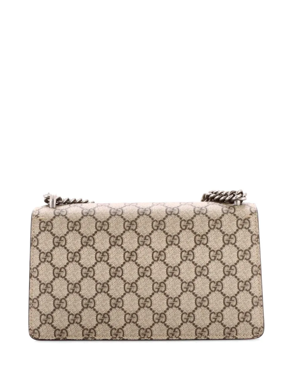  Gucci Pre-owned Dionysus Bag Gg Coated Canvas With Crystal Embellished Metal Small Shoulder Bag - Brown 