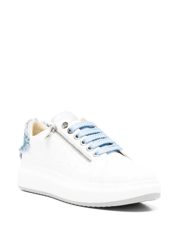 KEYS Frayed Leather Sneakers | White | FARFETCH OM