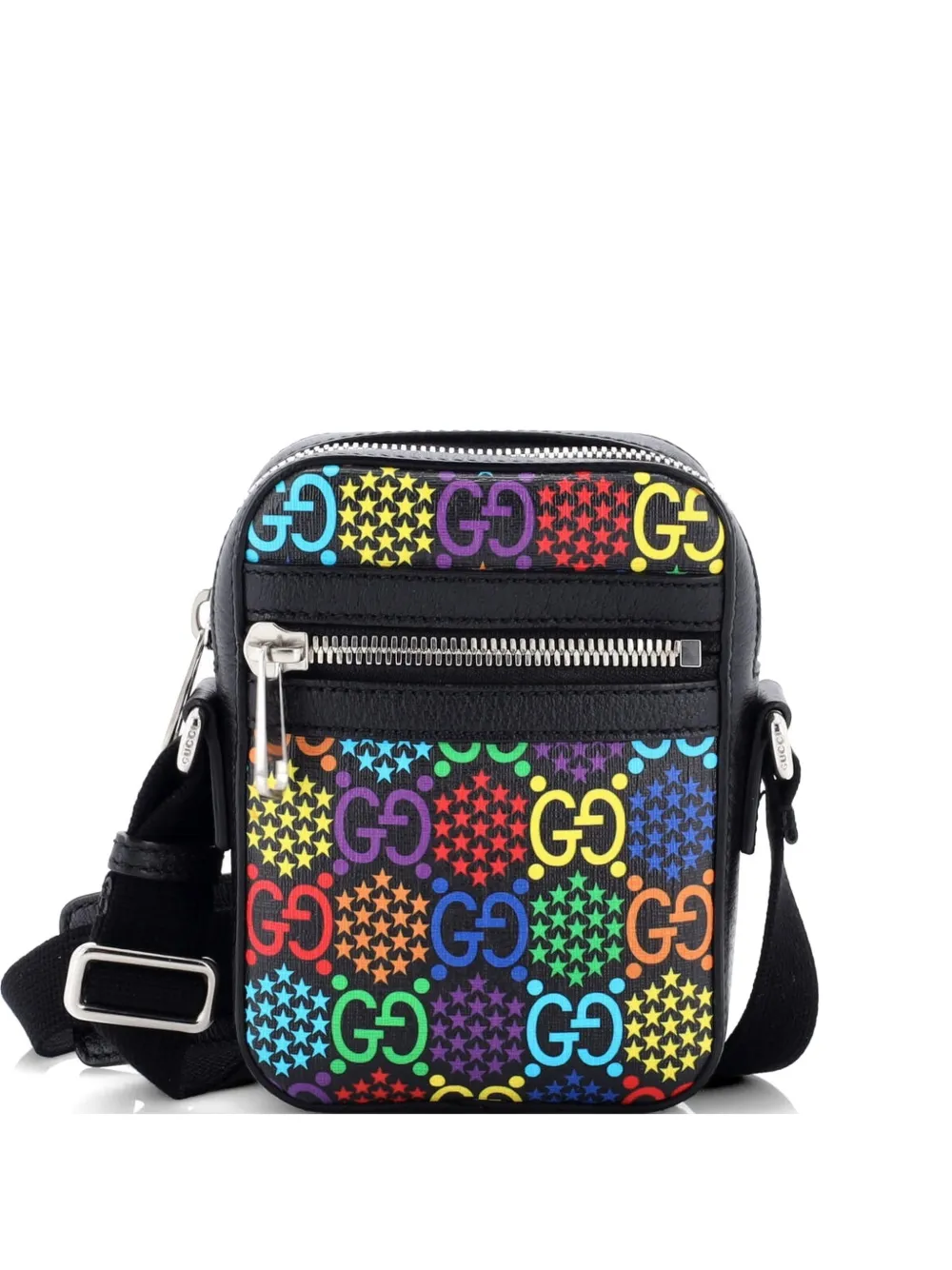 Gucci Pre-Owned Front Zip Messenger Bag Psychedelic Print GG Coated Canvas Mini crossbody bag - Multicolore