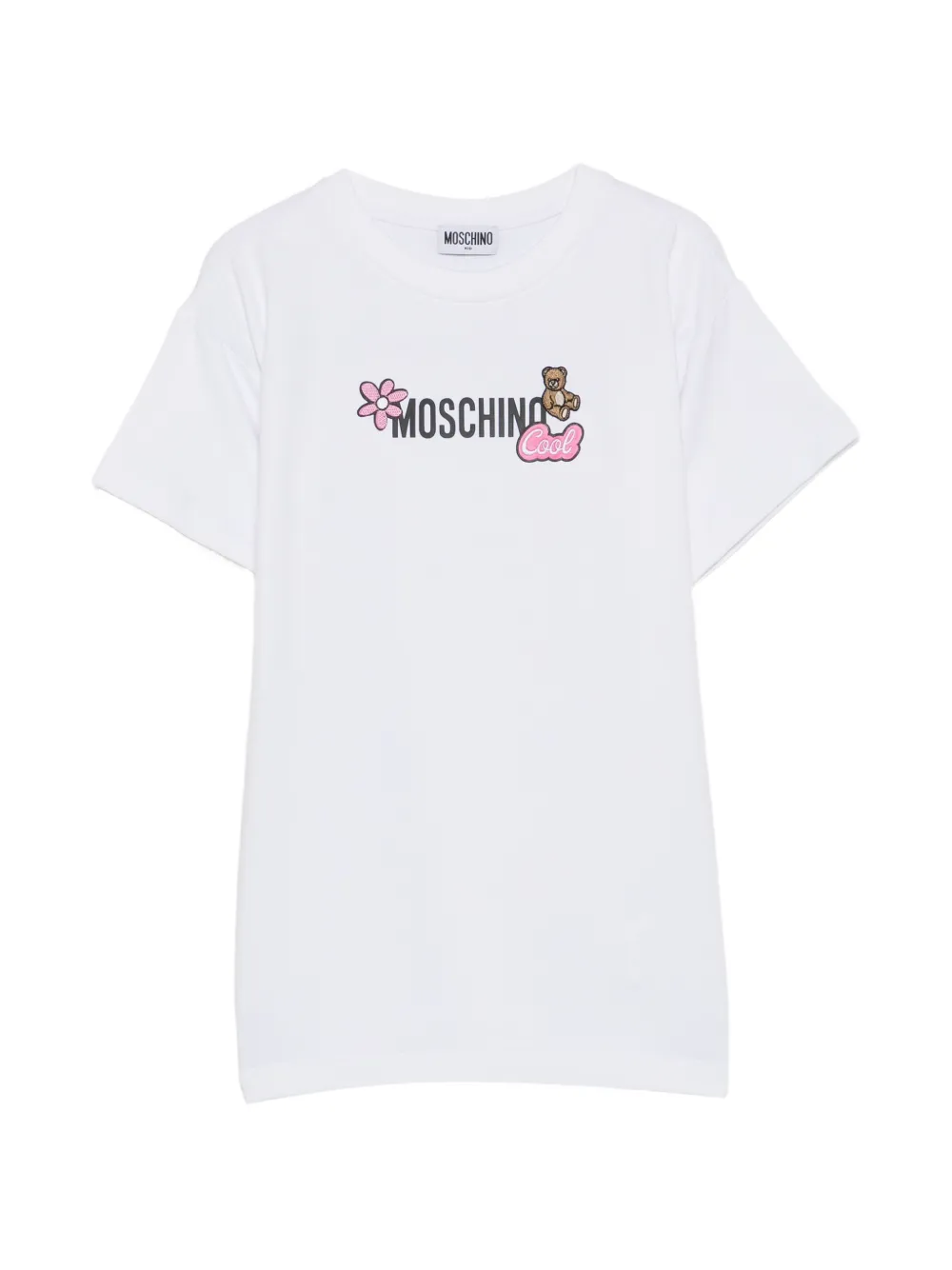 Moschino Kids short-sleeve logo-print T-shirt - Bianco