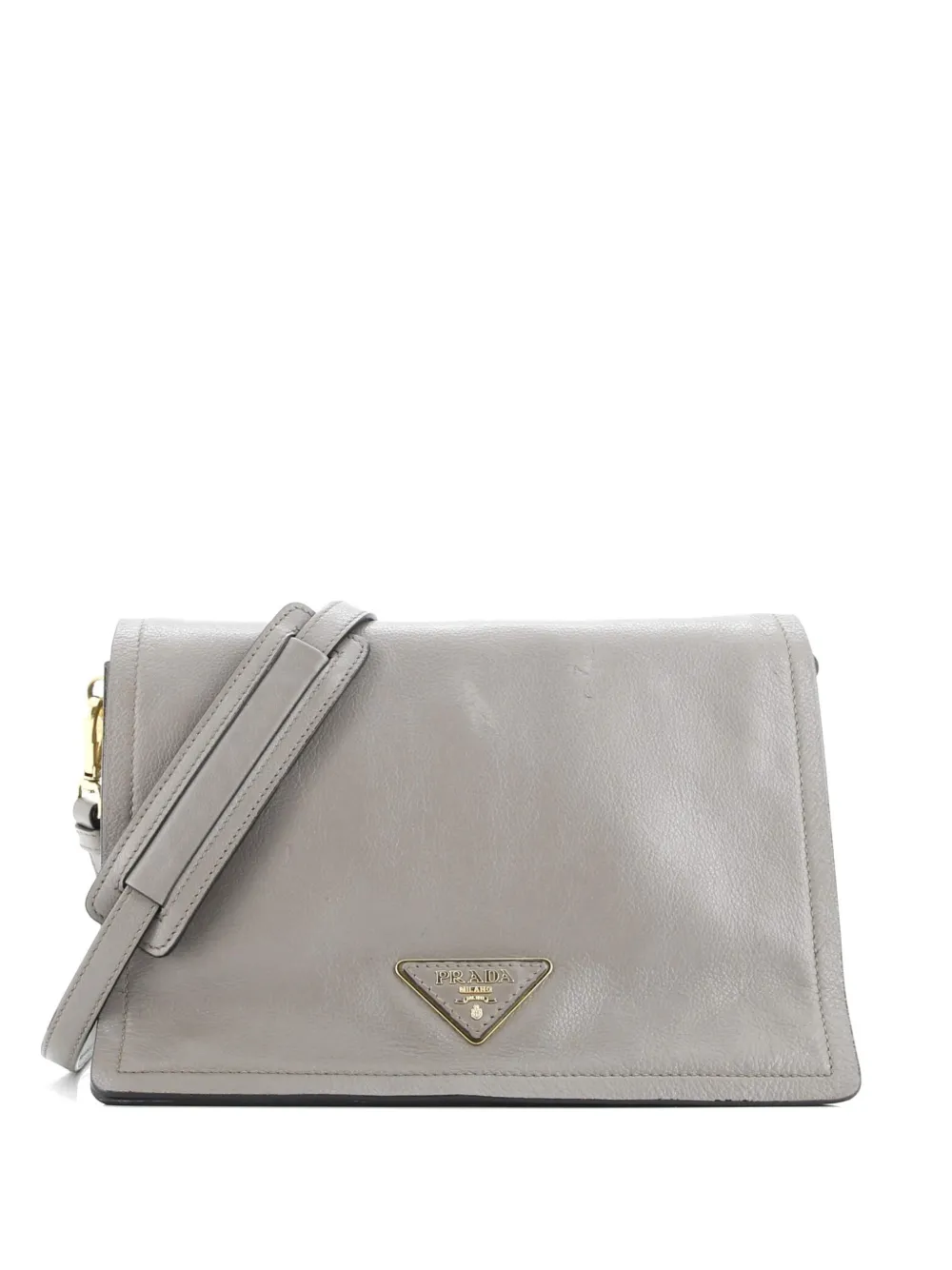 Prada Pre-Owned Flap Messenger Glace Calf Small crossbody bag - Grigio