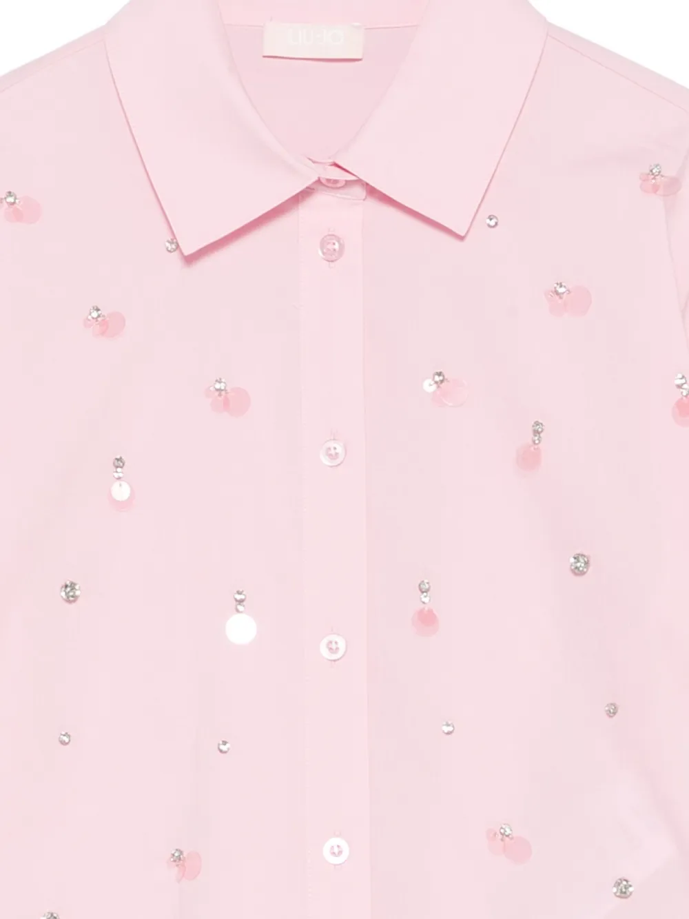 LIU JO Boxy blouse verfraaid met juwelen Roze