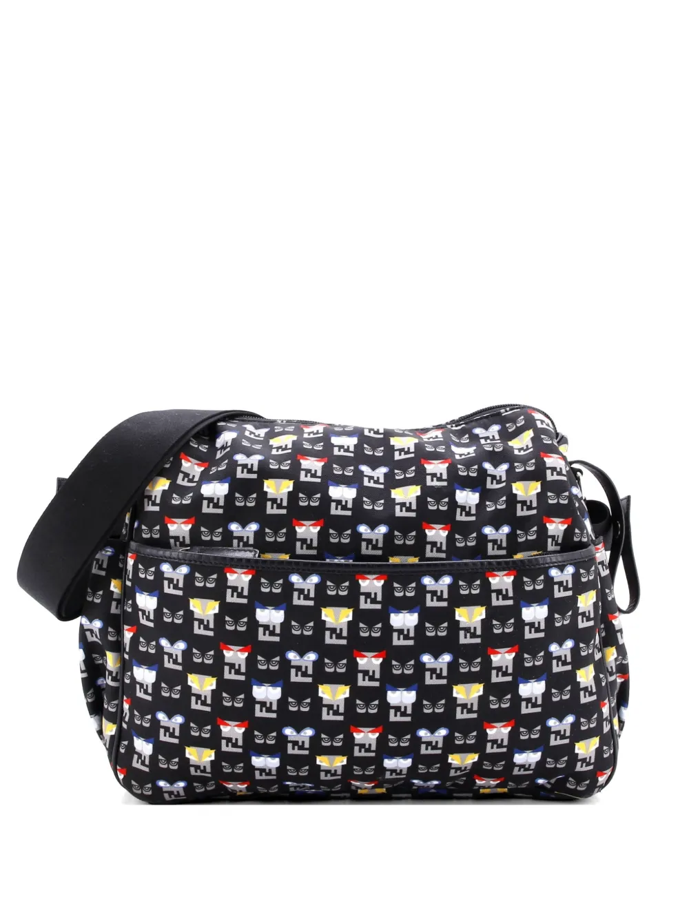 Fendi Pre-Owned Monster Diaper Bag Printed Nylon crossbody bag - Nero