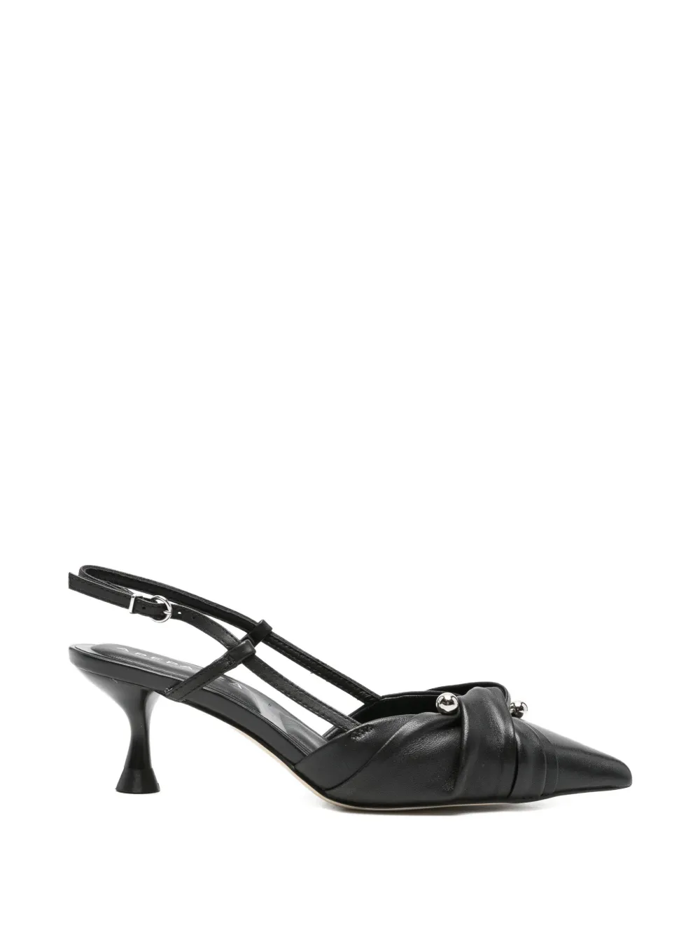 Glow knotted leather pumps