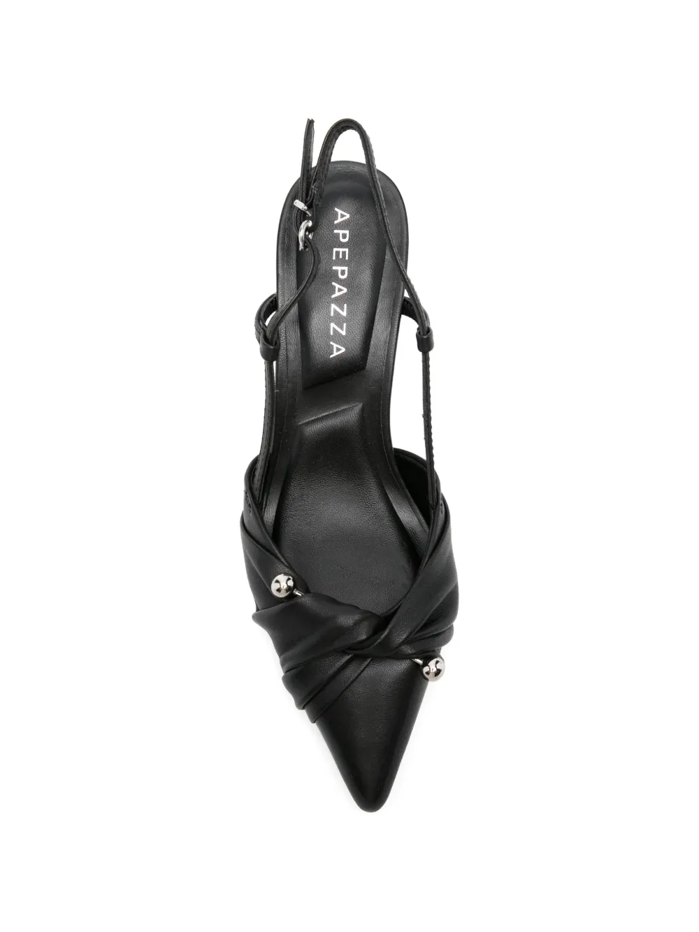 APEPAZZA Glow geknoopte leren pumps Zwart