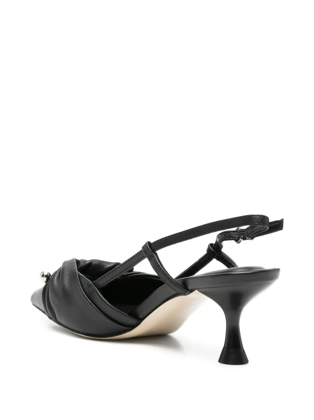  Apepazza Glow Knotted Leather Pumps - Black 