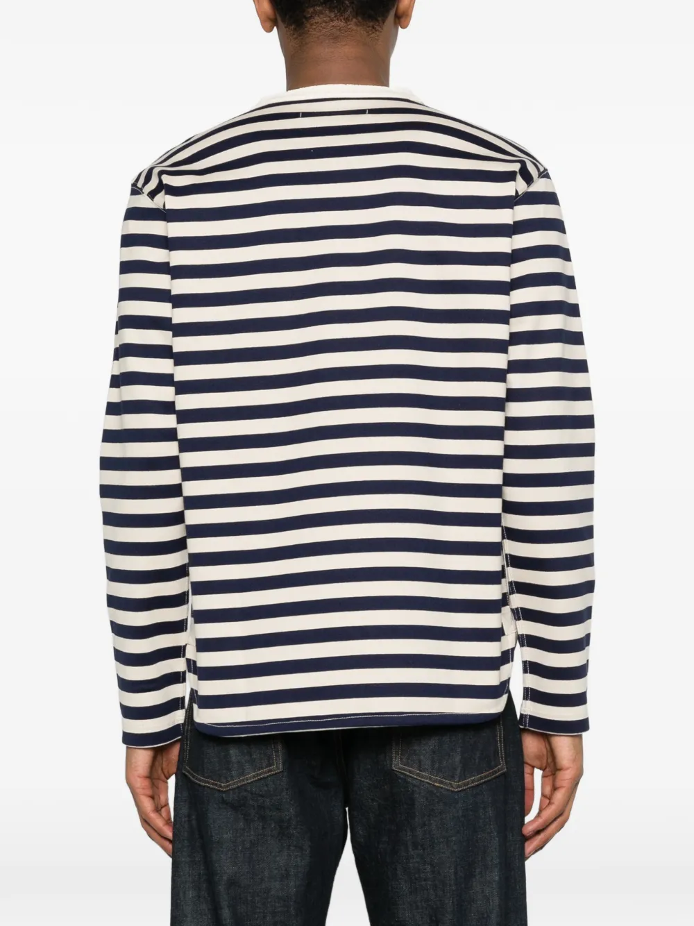 Junya Watanabe MAN Gestreept T-shirt Blauw