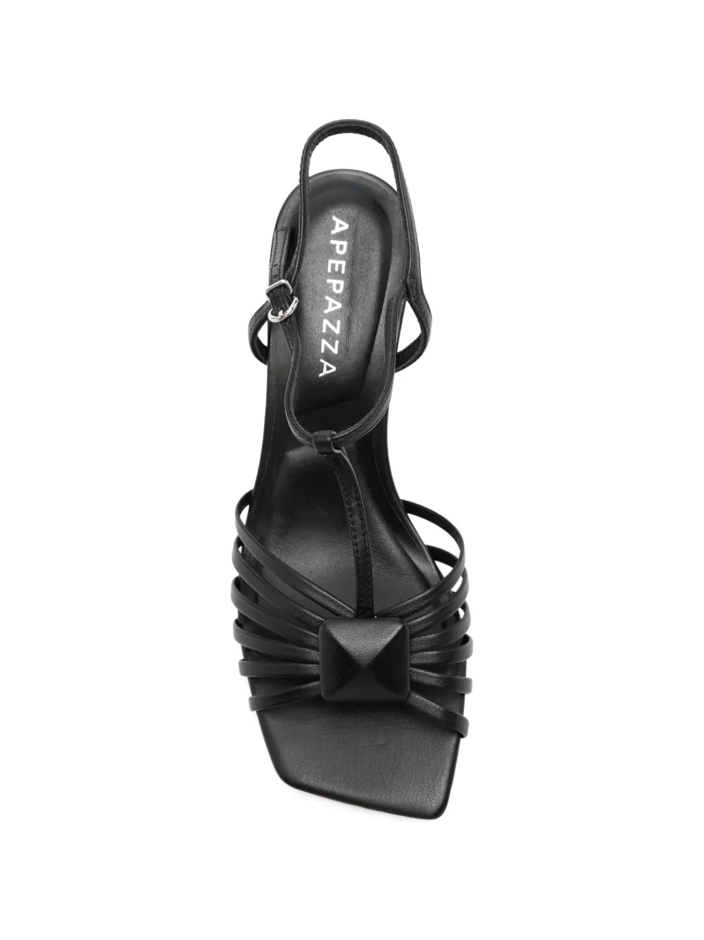 APEPAZZA Aster leren sandalen met T-bandje Zwart