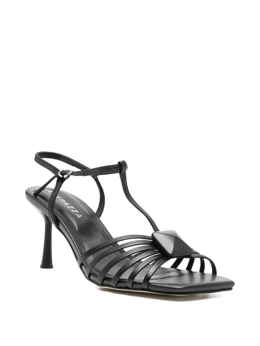 APEPAZZA Aster leren sandalen met T-bandje Zwart