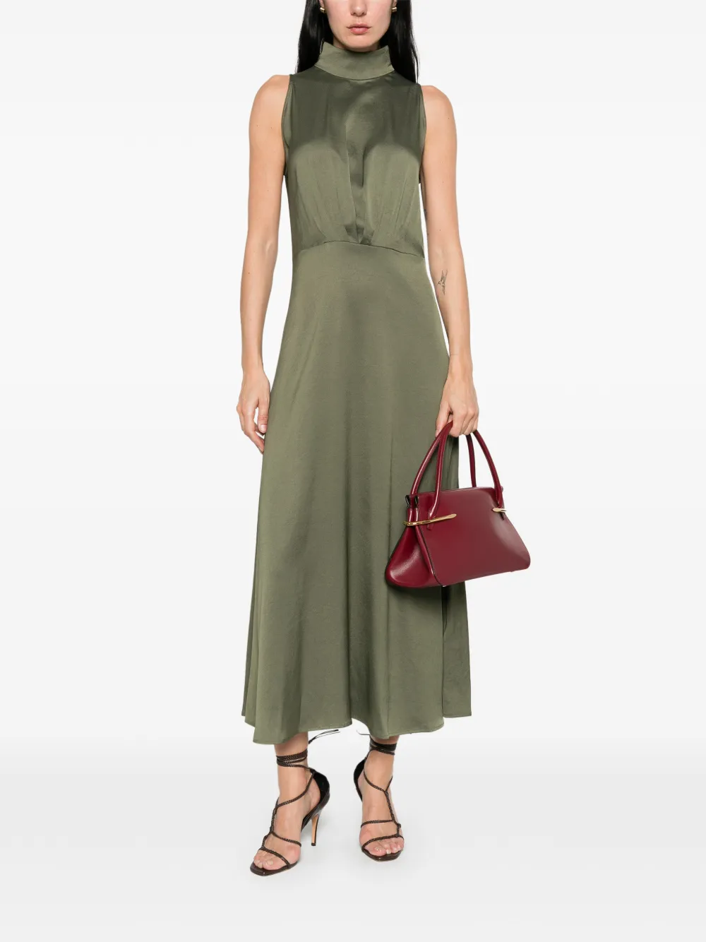 Drykorn Amabel jurk met hoge hals Groen