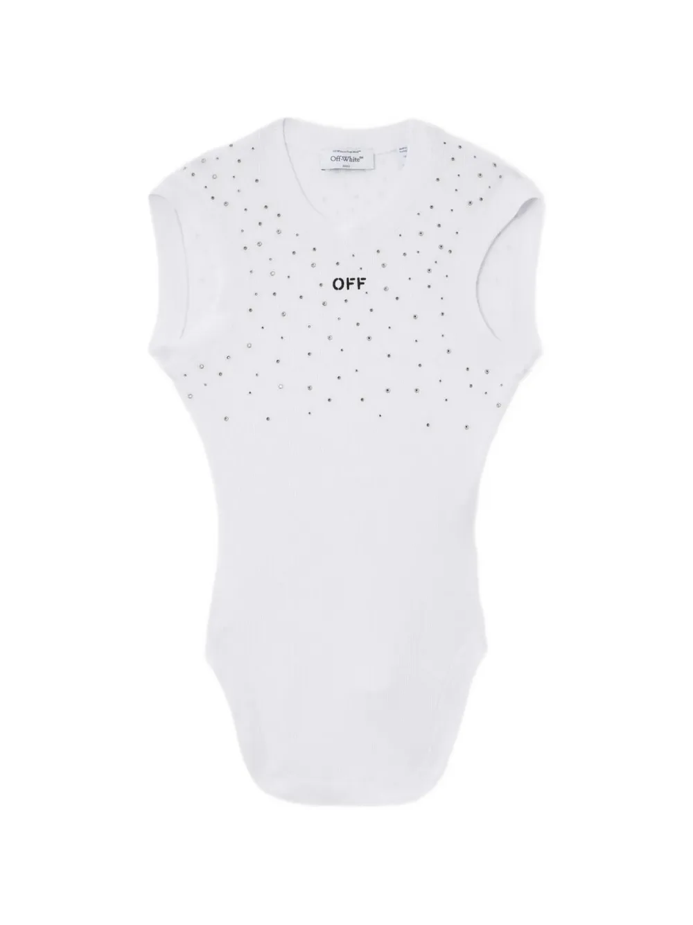Off-White x Swarovski Kat crystal-embellished ribbed top - Bianco