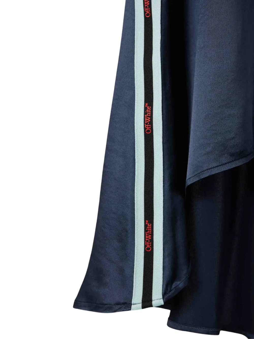 Off-White Satijnen midi-jurk met open achterkant Blauw
