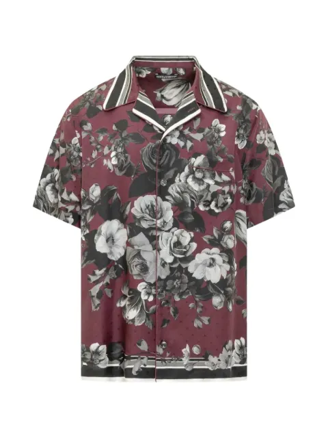 Dolce & Gabbana floral striped silk shirt