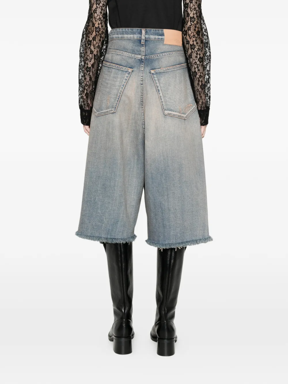 VICOLO Carola shorts met franje Blauw